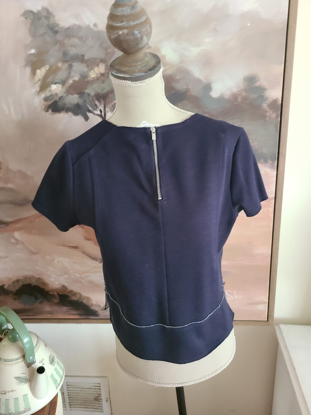 Banana Republic Navy Short-Sleeve Top